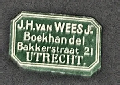 Sluitzegel Boekhandel J.H. van Wees Jr., Utrecht