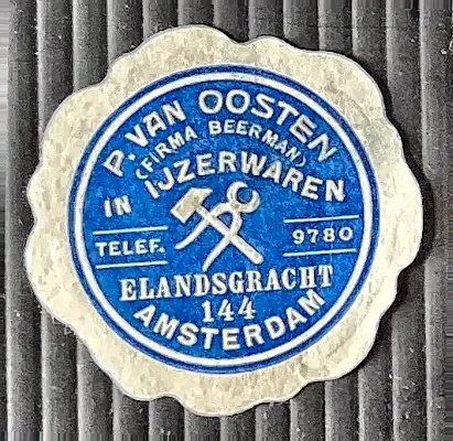 Sluitzegel P. Van Oosten IJzerwaren Amsterdam