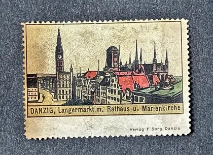 Danzig – Lange Markt met Stadhuis en Mariakerk
