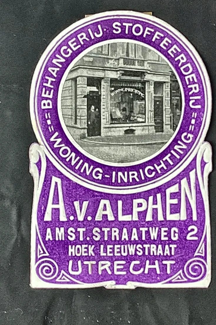 Sluitzegel A. v. Alphen – Behangerij & Stoffeerderij Utrecht