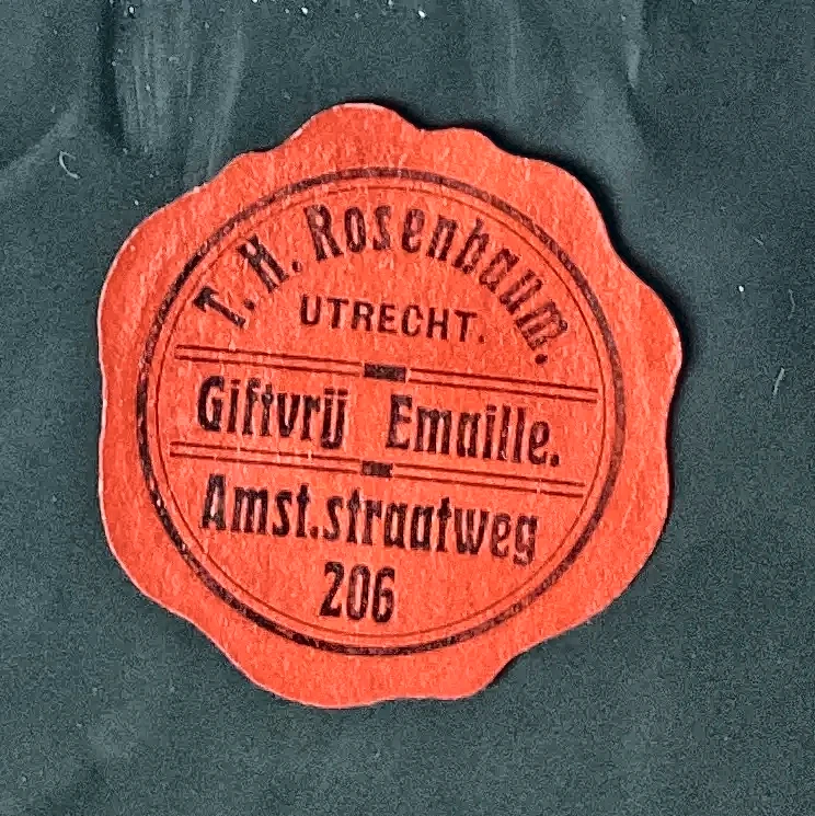 Sluitzegel T.H. Rosenbaum – Gifvrij Emaille, Utrecht
