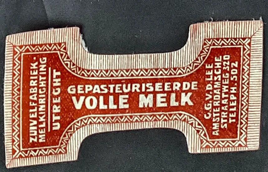Sluitzegel Gepasteuriseerde Volle Melk – C.G. v.d. Lee, Utrecht