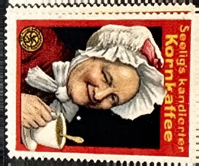 Seelig's Kandierter Kornkaffee – Pierrot-reclamesluitzegel
