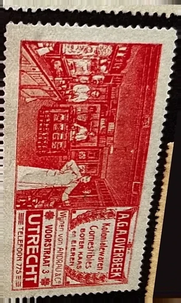 Sluitzegel A.G.A. Overbeek – Kolonialwaren Utrecht