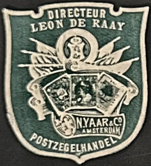 Sluitzegel Postzegelhandel N. Yaar & Co. Amsterdam – Directeur Leon de Raay