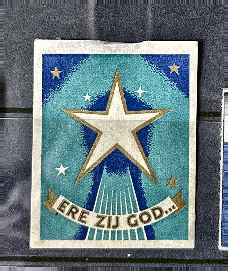 Kerstzegel 'Ere Zij God' met ster