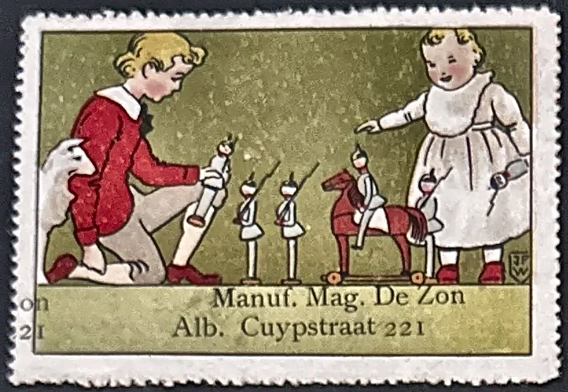 Reclamesluitzegel Manuf. Mag. De Zon – Albert Cuypstraat Amsterdam