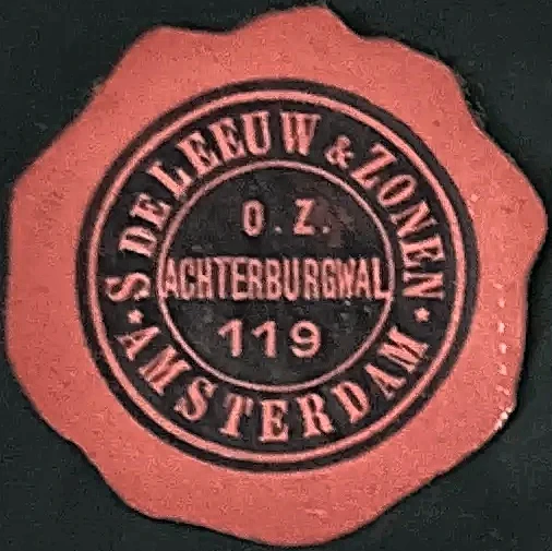 Sluitzegel S. de Leeuw & Zonen, Amsterdam