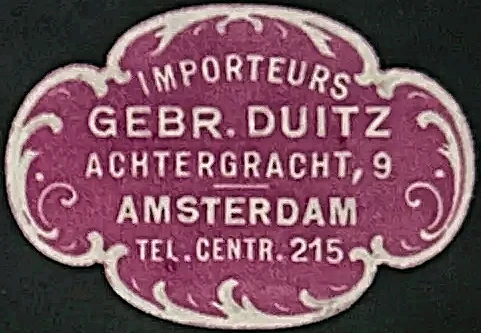 Sluitzegel Importeurs Gebr. Duitz Amsterdam