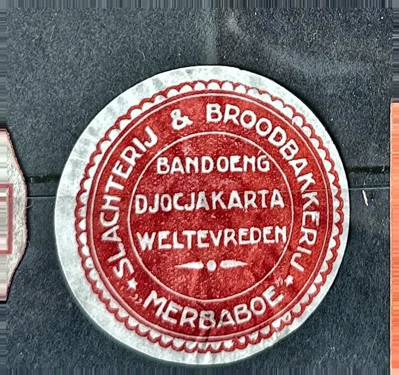 Sluitzegel Slachterij & Broodbakkerij Merbaboe – Bandoeng/Djocjakarta/Weltevreden