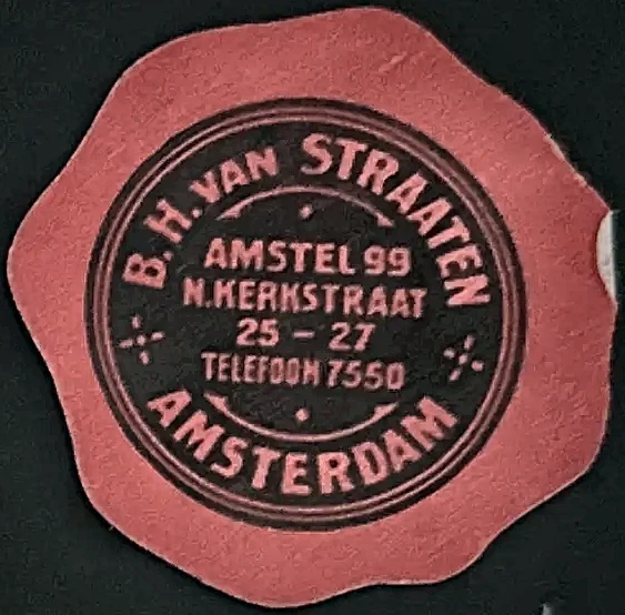Sluitzegel B.H. van Straaten, Amsterdam