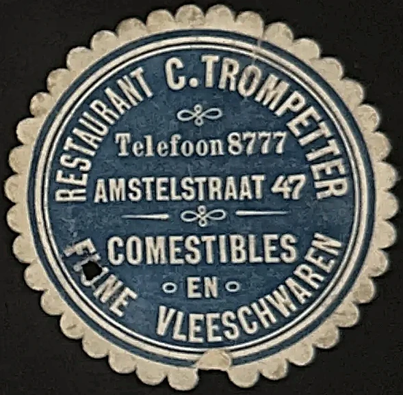 Sluitzegel Restaurant C. Trompetter – Comestibles en Fijne Vleeswaren
