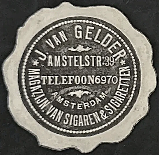 Sluitzegel J. van Gelder – Sigarenmagazijn Amsterdam