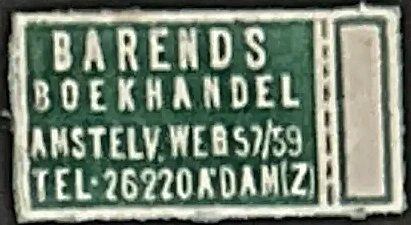 Sluitzegel Barends Boekhandel Amsterdam