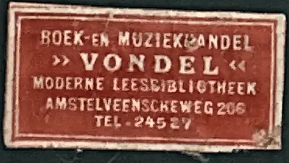 Sluitzegel Boek- en Muziekhandel Vondel, Amsterdam