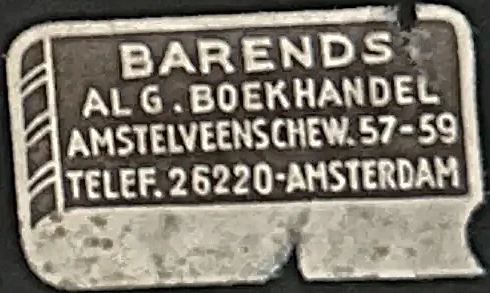 Sluitzegel Barends Algemene Boekhandel Amsterdam