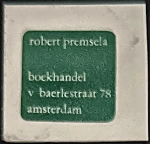 Sluitzegel Boekhandel Robert Premsela Amsterdam
