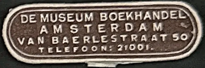 Sluitzegel De Museum Boekhandel Amsterdam
