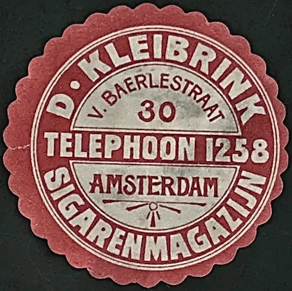 Sluitzegel D. Kleibrink Sigarenmagazijn Amsterdam
