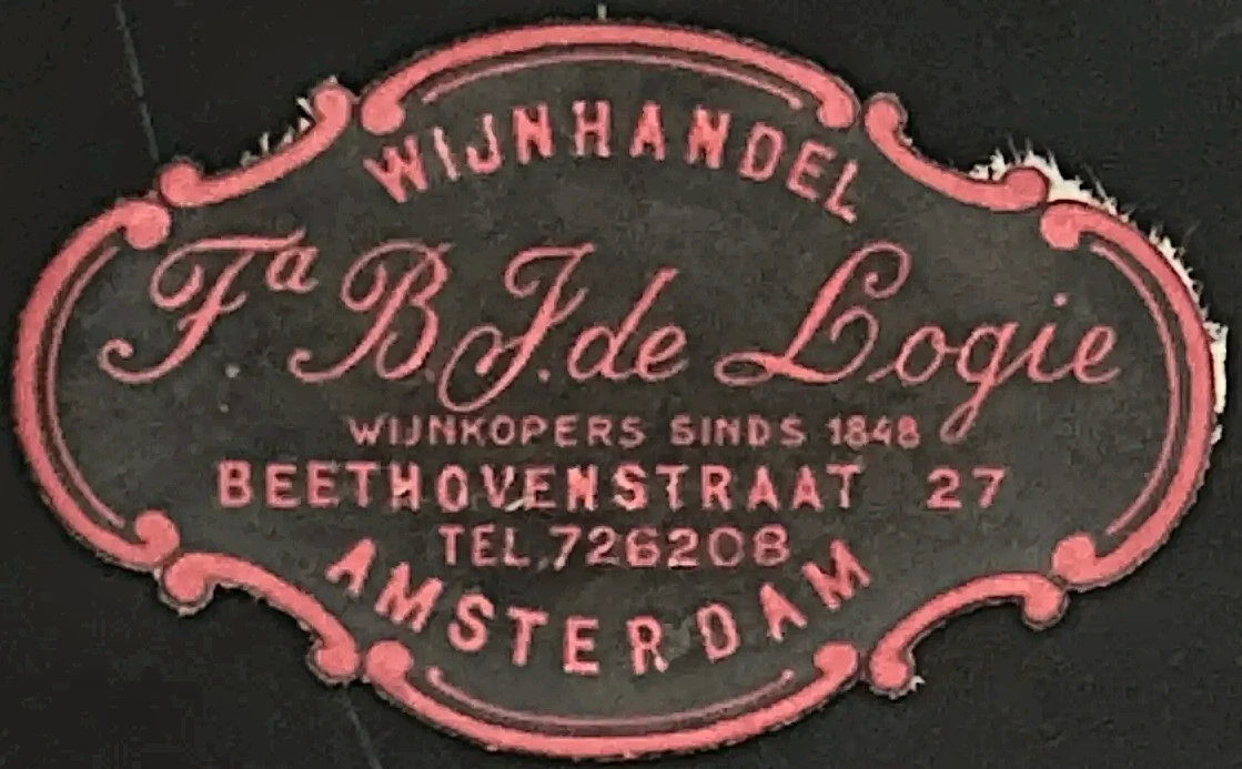 Sluitzegel Wijnhandel Fa. B.J. de Logie Amsterdam