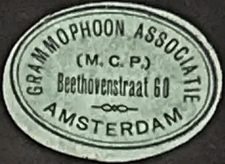 Sluitzegel Grammophoon Associatie Amsterdam