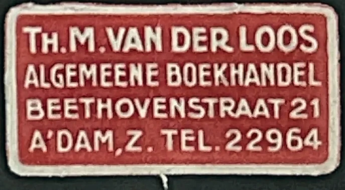 Sluitzegel Algemeene Boekhandel Th. M. van der Loos, Amsterdam-Zuid