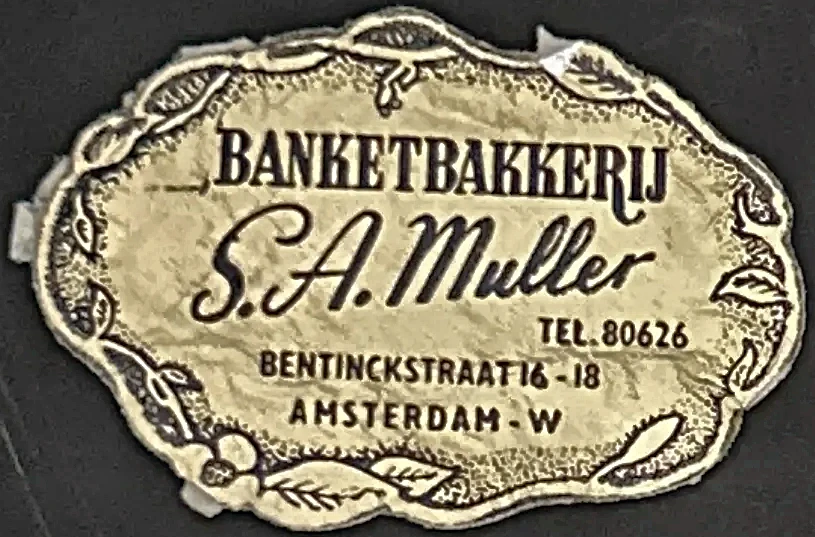 Sluitzegel Banketbakkerij S.A. Muller Amsterdam-West