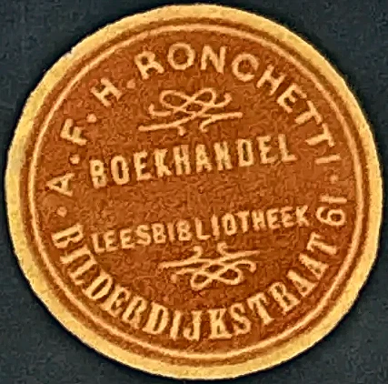Sluitzegel Boekhandel & Leesbibliotheek A.F.H. Ronchetti