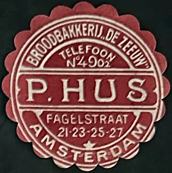 Sluitzegel Broodbakkerij De Zeeuw – P. Hus, Amsterdam