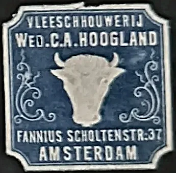 Sluitzegel Vleeschhouwerij Wed. C.A. Hoogland, Amsterdam