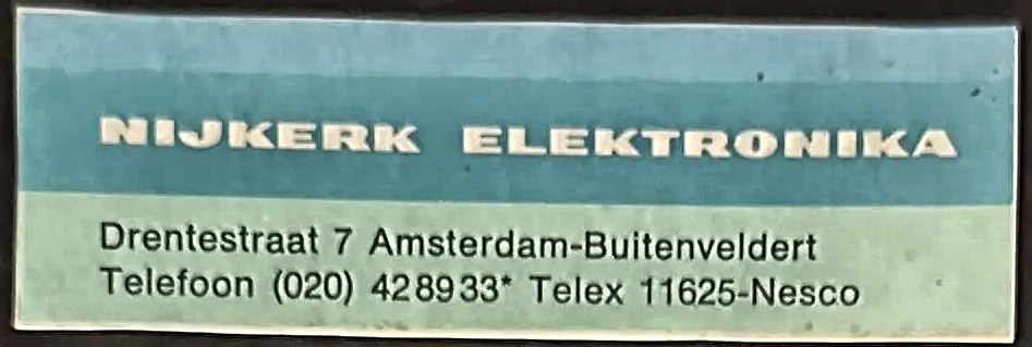 Sluitzegel Nijkerk Elektronika Amsterdam