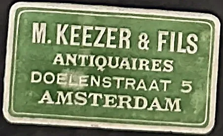 Sluitzegel M. Keezer & Fils, Antiquaires Amsterdam