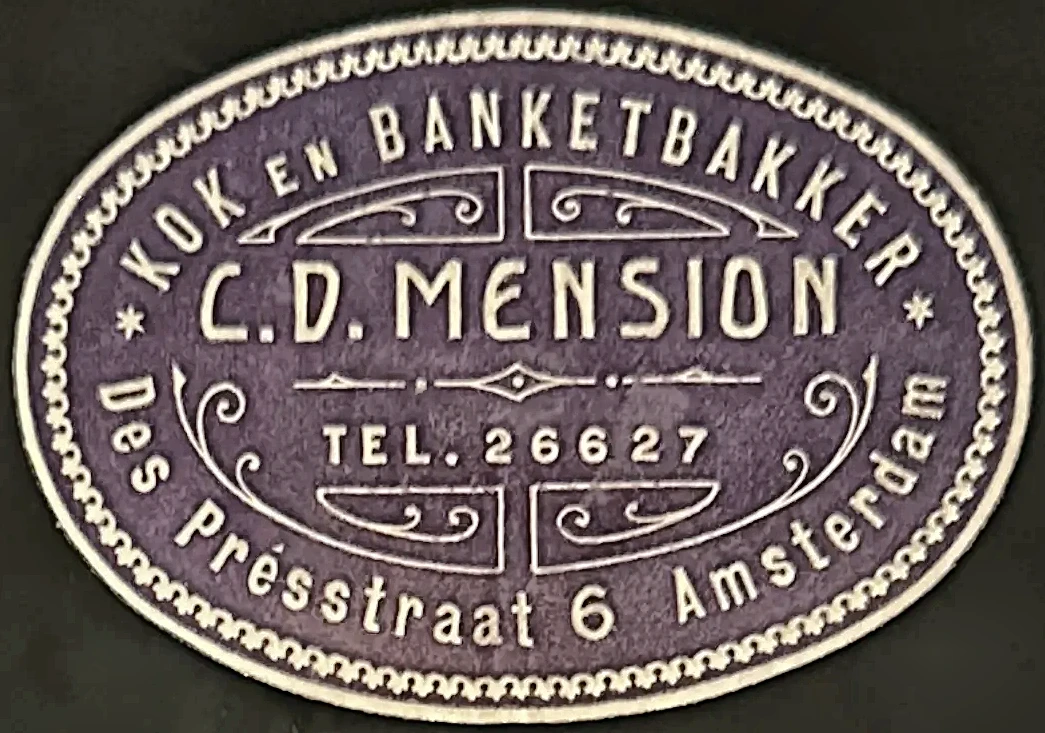 Sluitzegel C.D. Mension – Kok en Banketbakker Amsterdam