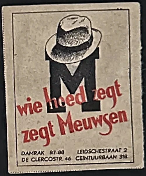 Sluitzegel Meuwsen Hoedenzaak Amsterdam