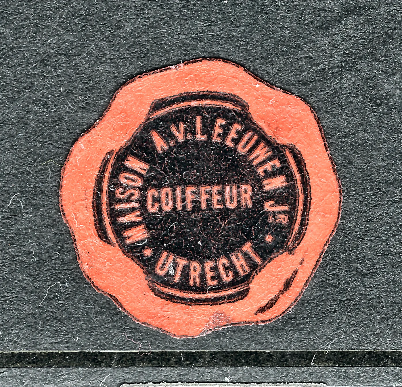 Sluitzegel Coiffeur A. van Leeuwen Jr., Utrecht