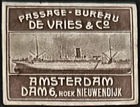 Sluitzegel Passage-Bureau De Vries & Co. Amsterdam