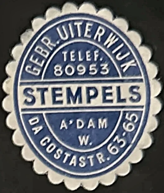 Sluitzegel Gebr. Uiterwijk Stempels Amsterdam