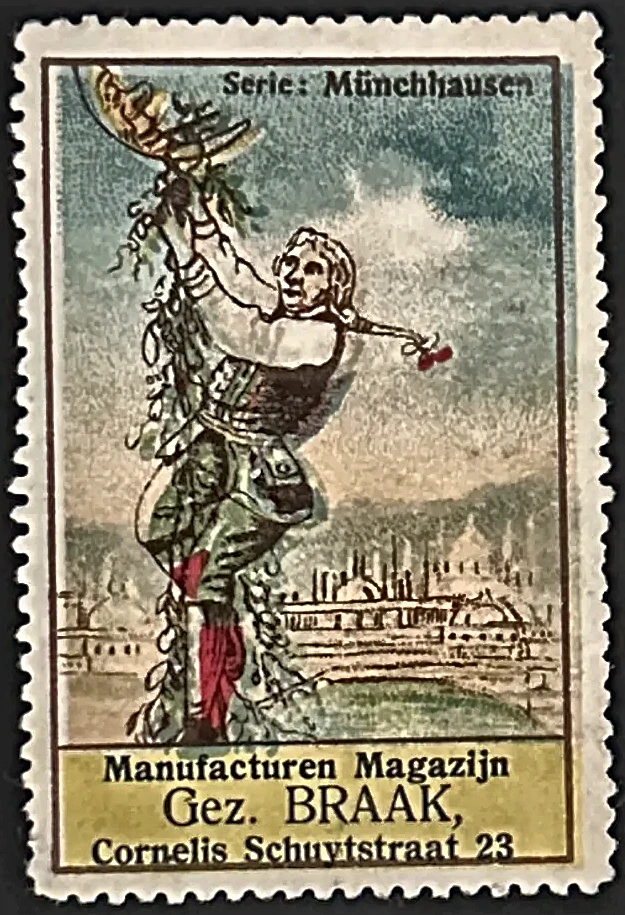 Reclamesluitzegel Gez. Braak – Serie Münchhausen