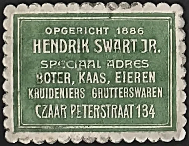 Sluitzegel Hendrik Swart Jr. – Kruidenierswaren Amsterdam