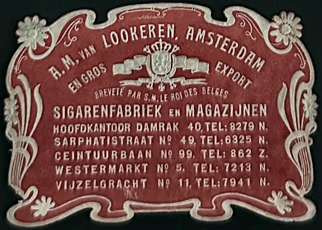 Sluitzegel A.M. van Lookeren – Sigarenfabriek en Magazijnen, Amsterdam