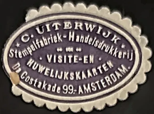 Sluitzegel C. Utterwick Stempel- en Handelsdrukkerij Amsterdam