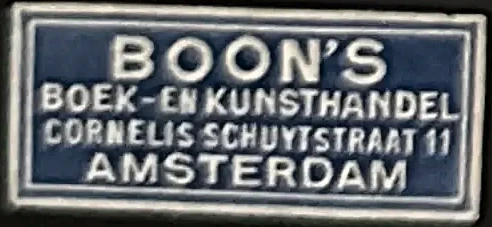 Sluitzegel Boon's Boek- en Kunsthandel Amsterdam