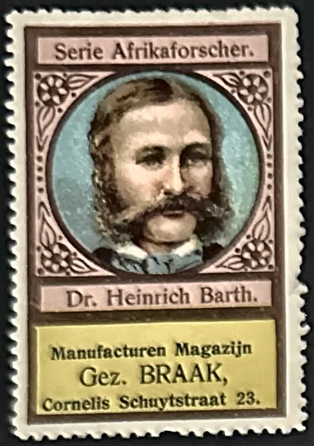 Sluitzegel Serie Afrikaforscher – Dr. Heinrich Barth – Magazijn Braak Amsterdam