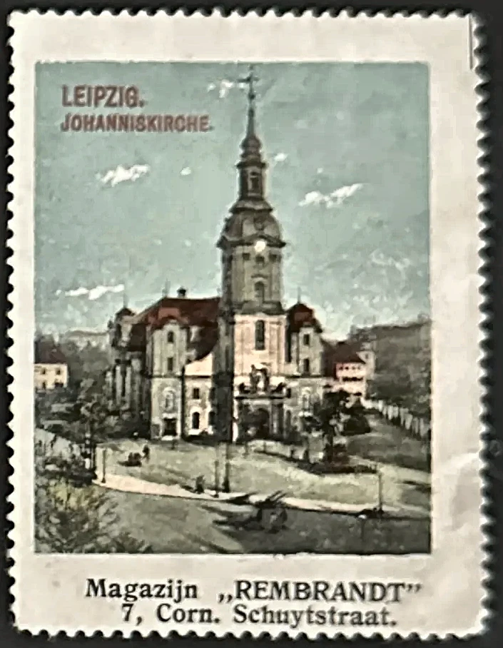 Reclamesluitzegel Magazijn Rembrandt – Leipzig Johanniskirche