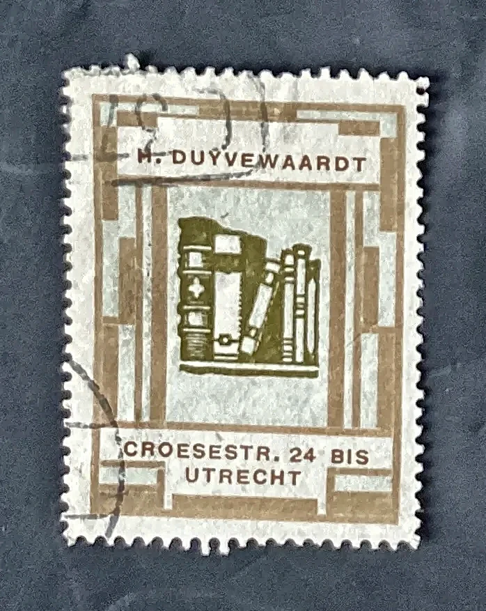 Reclamesluitzegel Boekhandel H. Duyvewaardt Utrecht