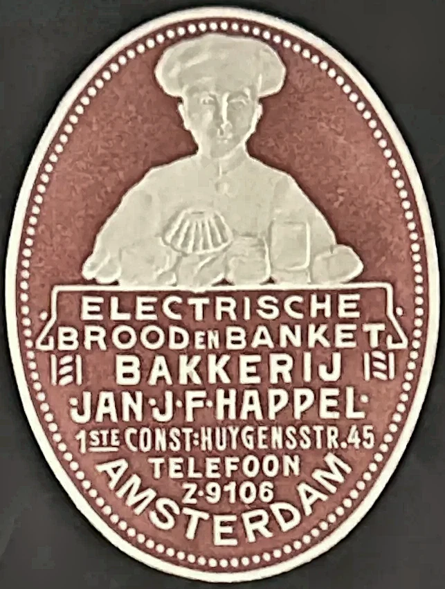 Sluitzegel Electrische Brood- en Banketbakkerij Jan J.F. Happel Amsterdam