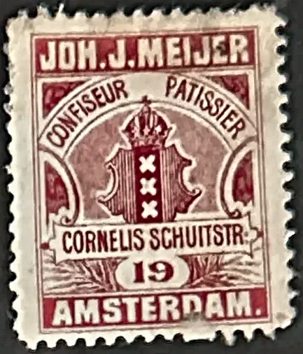 Sluitzegel Joh. J. Meijer – Confiseur & Patissier Amsterdam