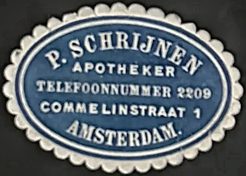 Sluitzegel Apotheker P. Schrijnen, Amsterdam