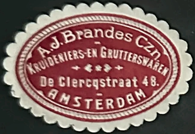 Sluitzegel A.J. Brandes Czn – Kruidenier Amsterdam