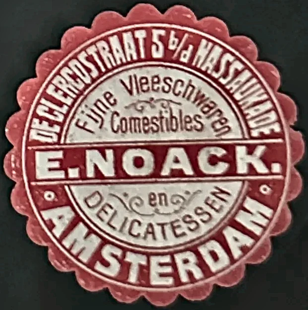 Sluitzegel E. Noack – Fijne Vleeschwaren en Delicatessen, Amsterdam